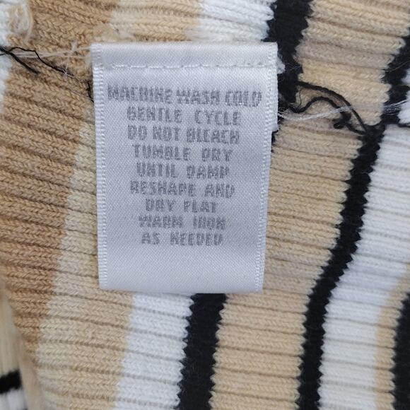 Worthington Turtle Neck Winter Formal Stripes Long Sleeve Stretchy Cotton Shirt - Picture 6 of 13